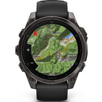 Умные часы Garmin Fenix 8 Sapphire, Titanium 47мм (угольно-черный DLC, пепельно-черный силиконовый ремешок)