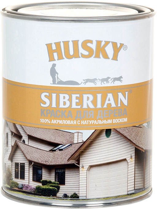 Краска Husky Siberian Акриловая для дерева 0.9 л (коричневый RAL 8017)