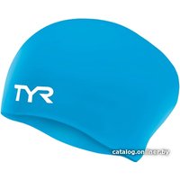 Шапочка для плавания TYR Long Hair Wrinkle-Free Silicone Cap LCSL/420 (голубой)