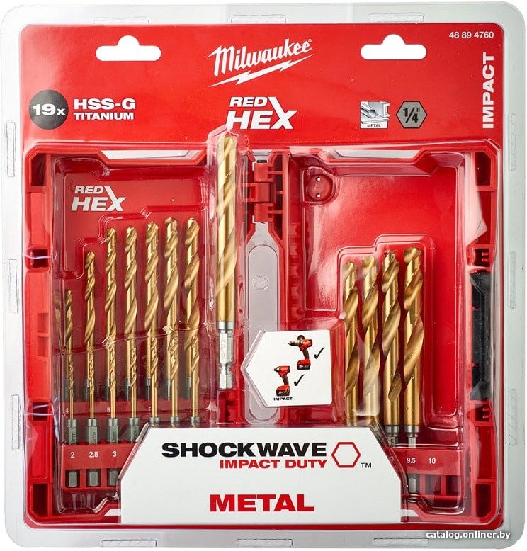Набор сверл Milwaukee 48894760 (19 предметов)