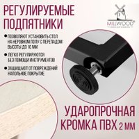 Кухонный стол Millwood Лофт Лондон раздвижной D110-150x110x76 (дуб белый Craft/металл черный)