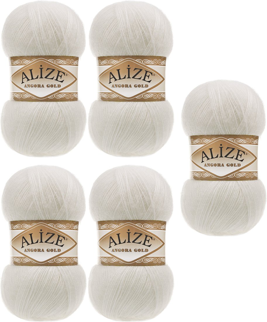 

Набор пряжи для вязания Alize Angora Gold 450 (550 м, жемчужный, 5 мотков)