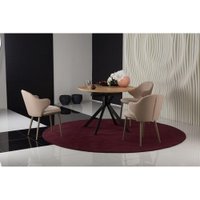 Кухонный стол Виста Оттава 100x100/145 (дуб натуральный/муар черный)