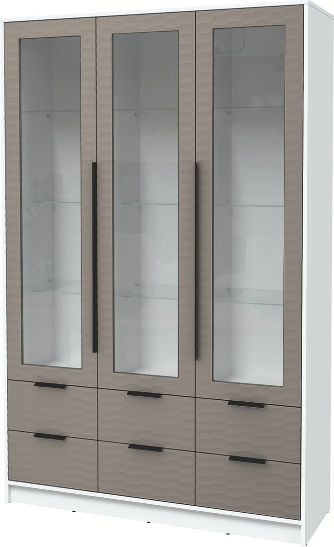 

Шкаф-витрина Интерлиния Концепт Зодиак КТ-ШВ3 (белый платинум/луна)