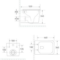 Унитаз подвесной Roxen Cube Tornado 530135-01