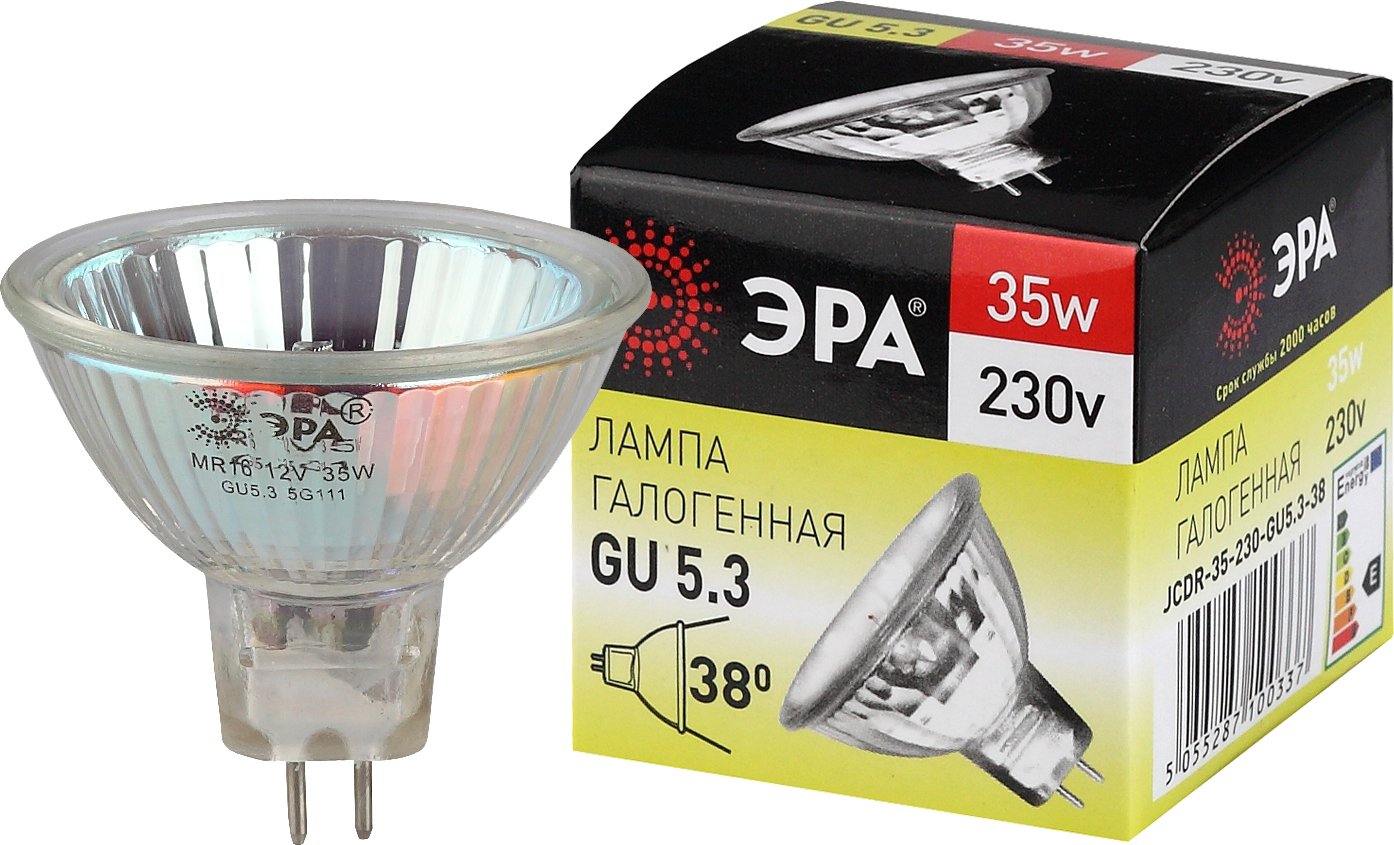 

Галогенная лампа ЭРА GU5.3-JCDR (MR16) -35W-230V-CL C0027363