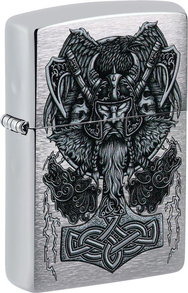 

Зажигалка Zippo Viking Design Brushed Chrome 49777