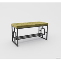 Банкетка Hype Mebel Квадро Люкс (черный/золото)