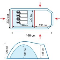 Кемпинговая палатка TRAMP Anaconda 4 v2 (песочный)