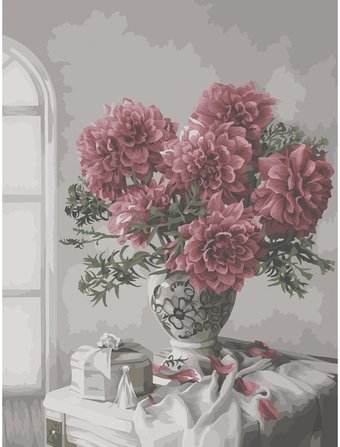 Картина по номерам Три совы Букет в вазе КХ_44111