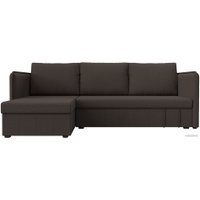 Угловой диван Лига диванов Слим левый 121148L (рогожка Амур, коричневый)