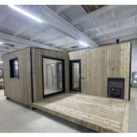 Русская баня Модуль Хаус Каркасная модульная Скандинавия