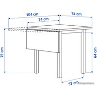 Обеденная группа Ikea Нордвикен/Кэттил 294.288.03 (белый/серый)