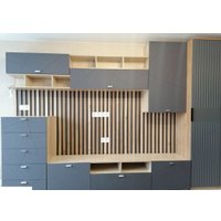 Тумба MLK скайлайн 1 ящик/2 дверки (графит)