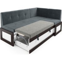 Угловой диван Мебель-АРС Нотис 211х82х135.5 см M11-28-5 (велюр серо-синий HB-178/26)