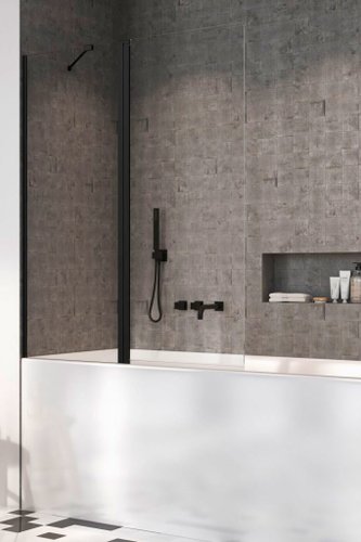 Стеклянная шторка для ванны Radaway Nes Black PND II 120 L