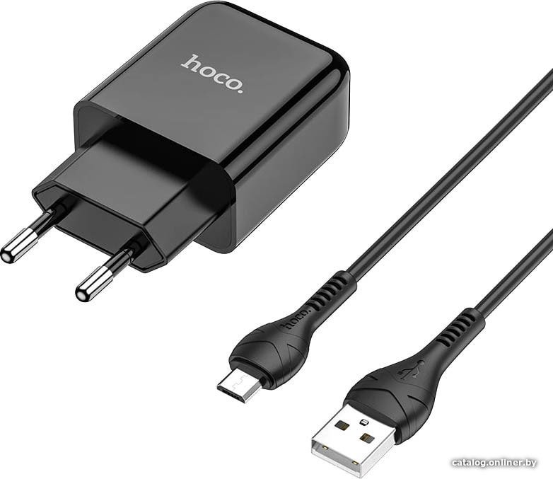 Сетевое зарядное Hoco N2 microUSB (черный)