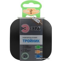 Разветвитель ЭРА SP-3e-USB-Black Б0046364