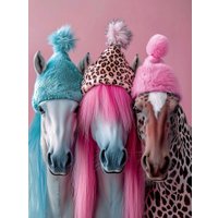 Алмазная мозаика  Феникс+ Лошади в шапочках 71406