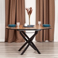 Кухонный стол TetChair Manzana 100x100+30x75 (дуб вотан/черный)