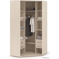 Шкаф-пенал Стендмебель Симба угловой двухстворчатый (белый глянец/дуб белфорт)