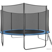 Батут GetActive Jump 12ft - 374 см с лестницей, внешней сеткой (синий)