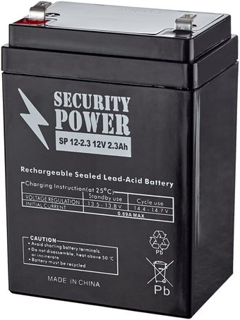 Аккумулятор для ИБП Security Force SP 12-2.3H F1 (12В/2.3 А·ч)