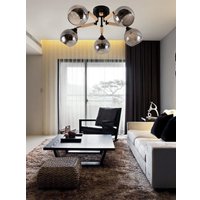 Припотолочная люстра Mirastyle MH-1570B/5 BK+FGD+WOOD