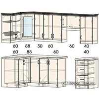 Готовая кухня Интерлиния Мила Шале 12x25 (ясень крем)