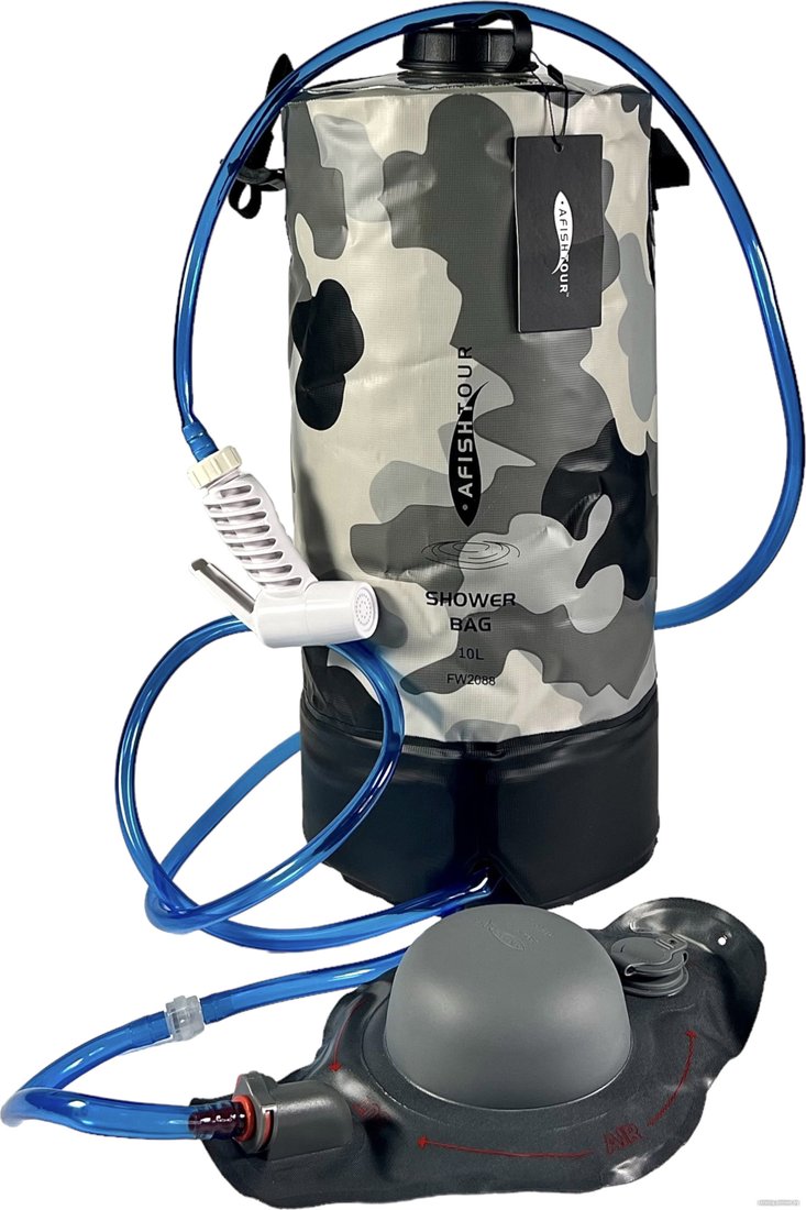 Душ походный AfishTour 10L Camp Shower Bag PVC 500D 516157 (серый)