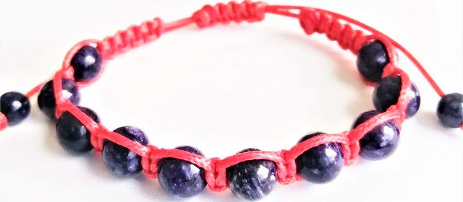 

Браслет Handmade ИП Егорова с натуральным камнем Чароит, 10*8мм+2*6мм
