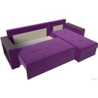 Угловой диван Лига диванов Дубай лайт правый 114171 (микровельвет фиолетовый)