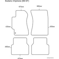 Комплект ковриков для авто Alicosta Subaru Impreza 00-07 (салон, ЭВА 6-уг, серый) в Витебске