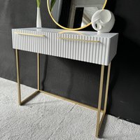 Консольный стол Shtabe Gross 6111 (RAL 9003/белый/золото/ручка золото)