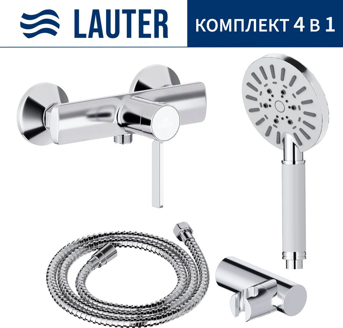 Смеситель Lauter Art 21CK9680C с лейкой Relexa Nevada 21S10146