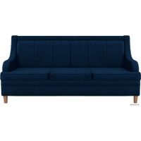 Диван Brioli ЛуиП трехместный (микровелюр, В69 синий)