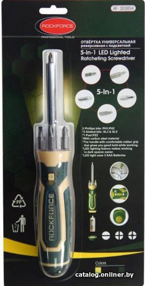 Набор отвертка с битами RockForce RF-303854 (6 предметов)