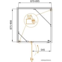 Душевой уголок Cezares CRYSTAL-S-A-1-90-C-Cr-L