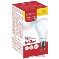 Светодиодная лампочка АБВ LED лайт A60 8W E27 3000К