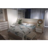 Кровать MLK Лори с ящиками 160х200 (дуб сонома/белый)