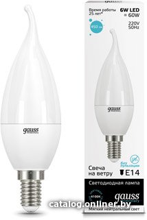 Светодиодная лампочка Gauss Elementary E14 6Вт 4100K [34126]