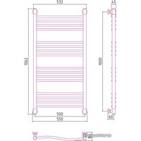 Полотенцесушитель Сунержа Флюид+ 1000x500 00-0222-1050