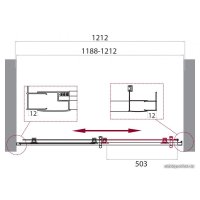 Душевая дверь BelBagno UNO-195-BF-1-120-P-Cr (прозрачное стекло)