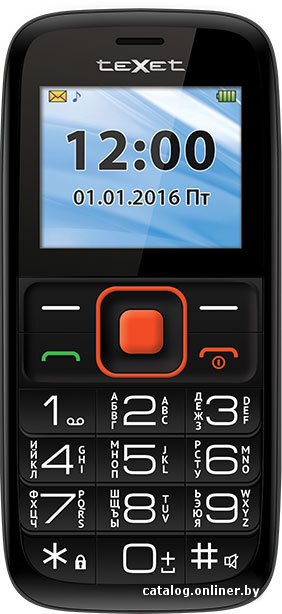 Кнопочный телефон TeXet TM-B117 Black/Orange