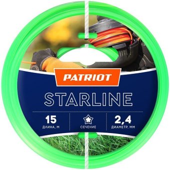 Леска для триммера Patriot Starline D 2.4 мм L 15 м 805201061