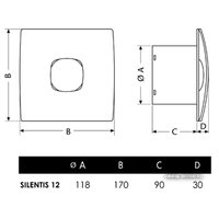 Осевой вентилятор CATA Silentis 12 T