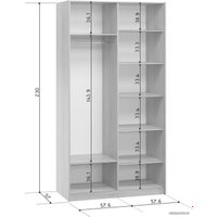 Шкаф-купе Woodcraft Итан-2-120-230 Glass Double (белый)