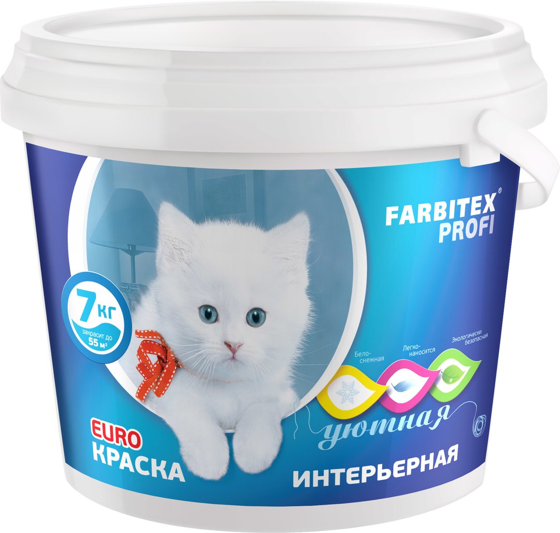 

Краска Farbitex Profi Акриловая интерьерная 3 кг (белый)