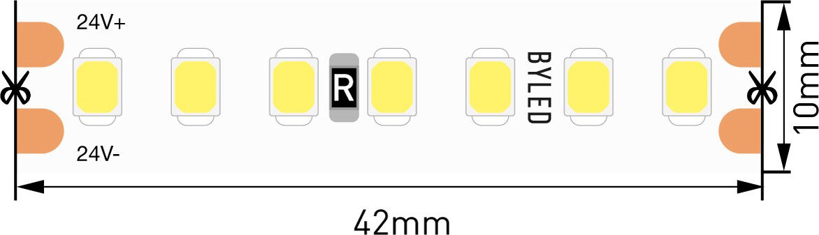 Светодиодная лента Byled BLS2835-168-24-17.3-WW-LUX