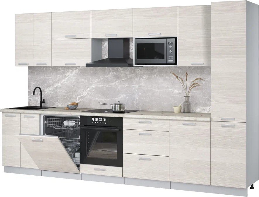 

Готовая кухня Интерлиния Мила Лайт 3.3-ПМ2 (вудлайн кремовый/вудлайн кремовый/бискайская сосна)